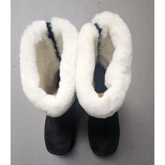 Mia Clogs Suede Ankle Boots Sheepskin Wood Size 9 Jildie - Picture 6 of 16